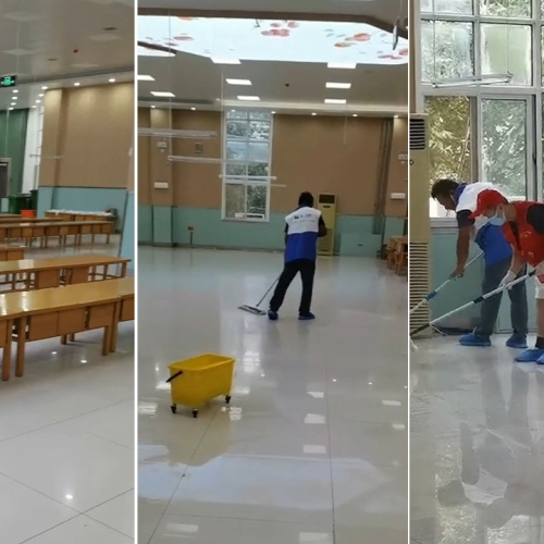 某中学食堂地面防滑处理